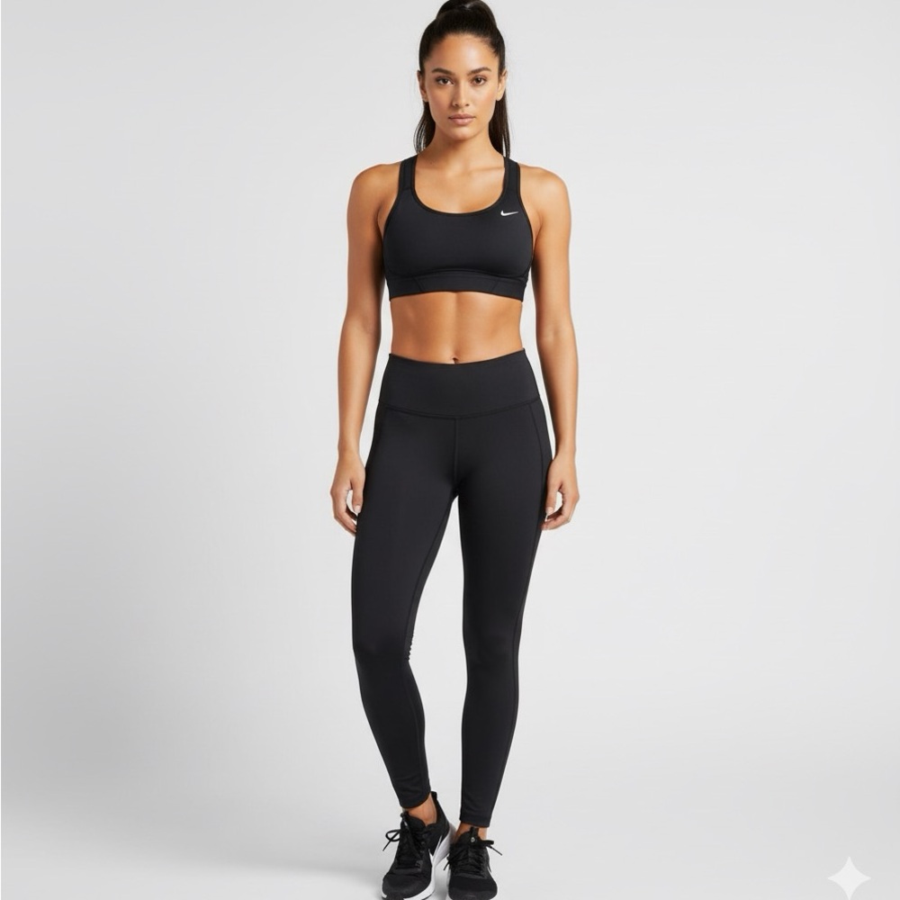 Nike Black Sports Bra with Compression Fit and Wide adjustable Straps, size M